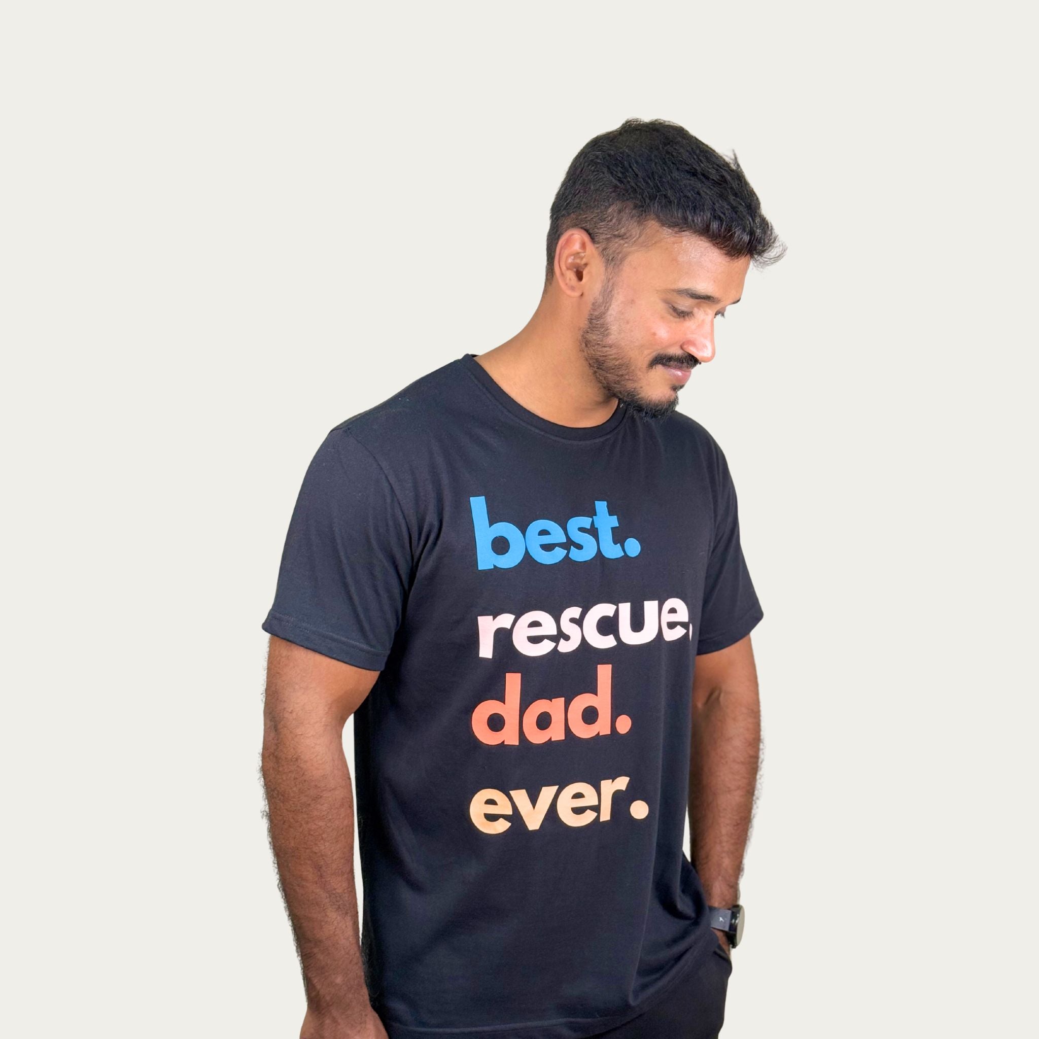 Best Rescue Dad Color Tshirt